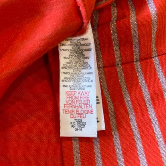 Baby Boden Girls Holiday Dress in Red and Gold Glitter Stripe 12-18 months - Picture 7 of 7